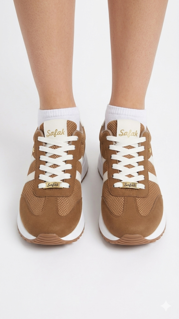 Tenis Deportivos Safak Camel Estilo Retro-Running