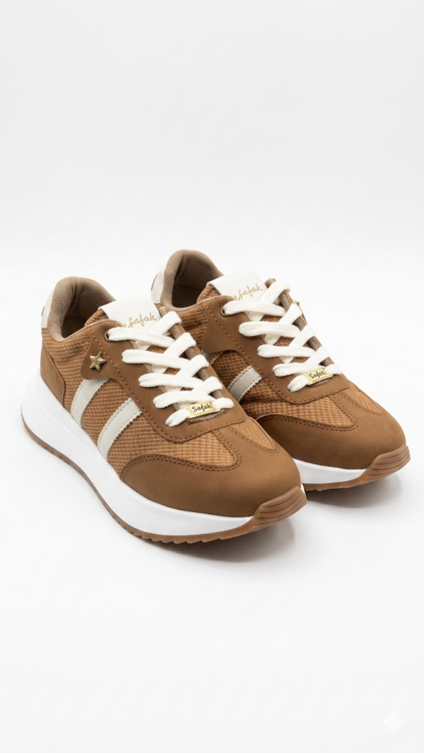 Tenis Deportivos Safak Camel Estilo Retro-Running