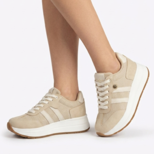 Tenis Deportivos Safak Beige Estilo Retro-Running