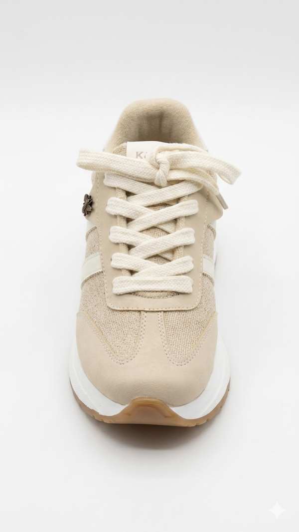 Tenis Deportivos Safak Beige Estilo Retro-Running