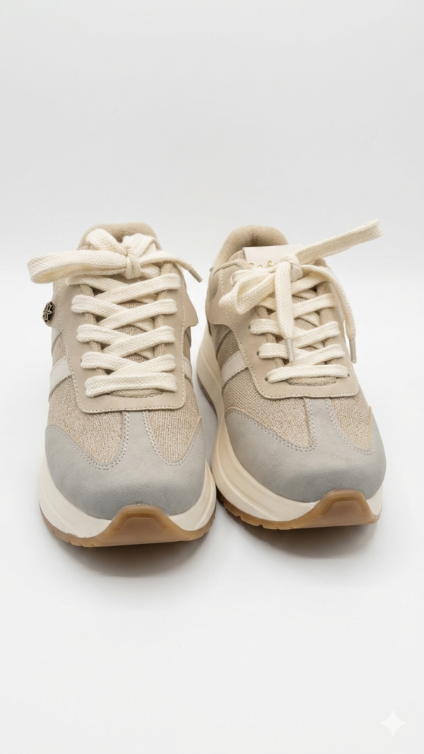 Tenis Deportivos Safak Beige Estilo Retro-Running
