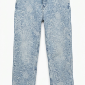 Jean Straight Ushuaia Floral – Denim Celeste Ácido