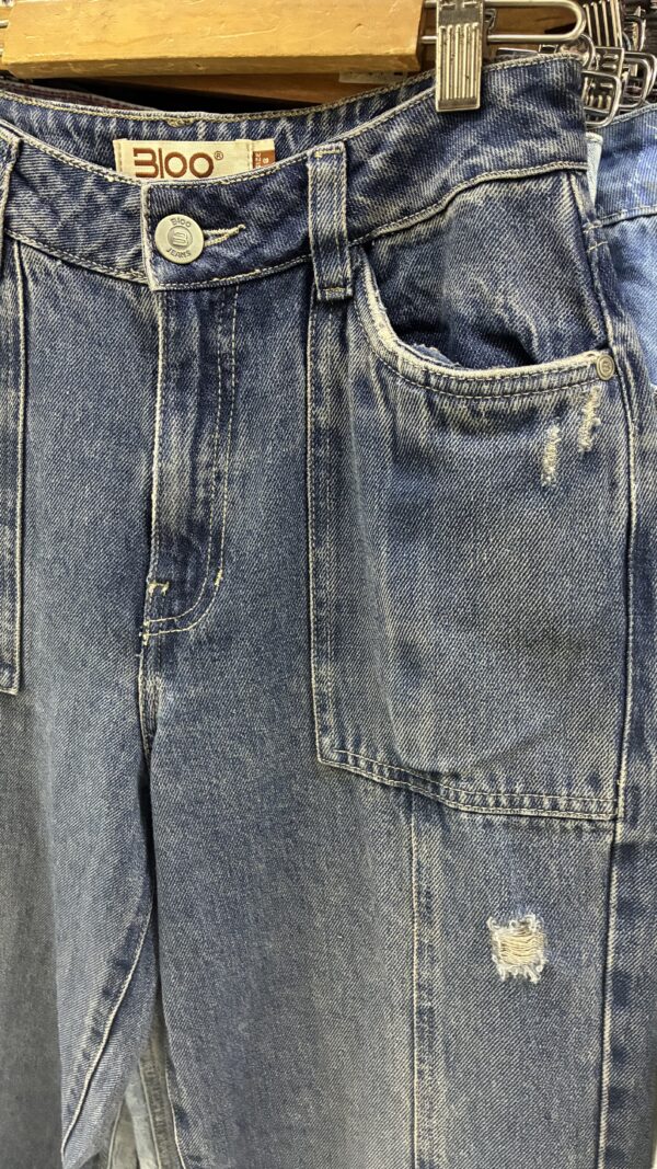 Jean Wide Leg Bloo – Azul Medio Utilitario