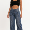 Jean Wide Leg Bloo – Azul Medio Utilitario