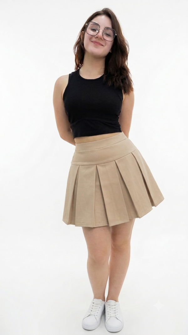 Falda Short Tableada en Punta Roma