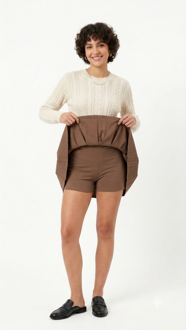Falda Short Tableada en Punta Roma